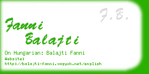 fanni balajti business card